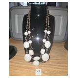 Layered white necklace