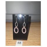Earring pink and silver