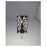 Silver and clear gem earrings