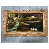 Framed Painting on Velvet Canvas (14.5 x23 )