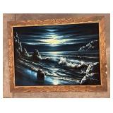 Framed Painted on Velvet Canvas -Signed by Artist (30 x40 )