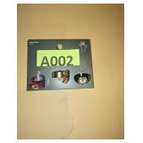 Signet Stone and Heart Padlock Charm Band Ring Set 3pc - Wild Fable