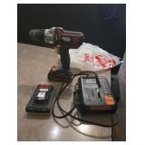 Black and Decker drill, charger and extra battery