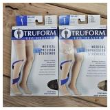 Two Packs SIZE L. Truform Thigh High Compression Stockings