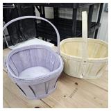 Pair of Assorted Woven Wood Baskets