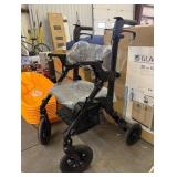 Rolling Walker, Rollator Transport Chair with Brakes