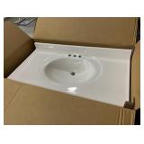Glacier Bay 37 in. Single Sink White Bath Vanity 