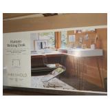 Hairpin Writing Desk with Storage White