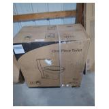 1-Piece 1.1/1.6 GPF Dual Flush Compact Elongated WaterSense Toilet in White Soft Close Seat Included