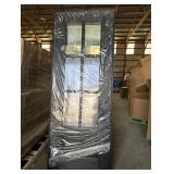 Regency 36 in. x 96 in. 3/4-6 Lite Clear Glass RHOS Onyx Stained Fiberglass Prehung Front Door