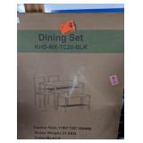 VECELO 43.3 in. Black Dining Table Set for 4 w/ Bench and 2-Chairs Modern Rectangular Metal Frame Kitchen Table for Small Space