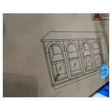 Black Solid Wood 57.5 in. Large Sideboard Buffet Cabinet 