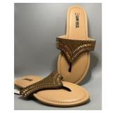 Luk EES by MUK LUKS Women S Sandal Gold XL (11-12)