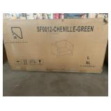 Uixe Luxury 41 in. Flared Arm Chenille Rectangle 1-Seater Sofa for Living Room in Green with Solid W