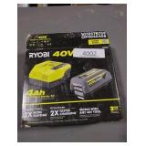 RYOBI 40V Lithium-Ion 4.0 Ah Battery and Fast Charger Kit