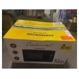 Continental Electric 0.7 Cubic Feet Countertop Microwave in Black Glass Plate Included