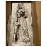 Alpine Corporation QFC102 Outdoor Saint Francis Garden Standing Statue, 31" Tall, Gray