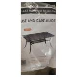 VICLLAX Outdoor Dining Table for 6, 59" Black Metal Patio Table with Umbrella Hole