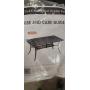 VICLLAX Outdoor Dining Table for 6, 59" Black Metal Patio Table with Umbrella Hole