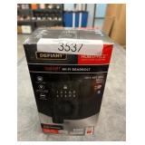 Square Compact Hubspace Matte Black Electronic Single Cylinder Deadbolt