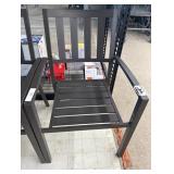 Dark Taupe Stacking Steel Slat Outdoor Dining Chair