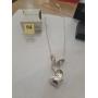 Silver heart charm pendant necklace