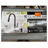 Glacier Bay Matte Black Single Handle Pull-Down Kitchen Faucet with Dish Soap Dispenser