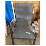 Stackable Steel Sling Outdoor Dining Chair in Denim Blue (2 chairs)