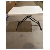 30 in. White Plastic Adjustable Height Folding Utility Table