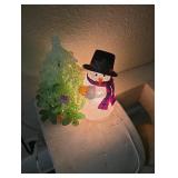 Light up tree with snowman