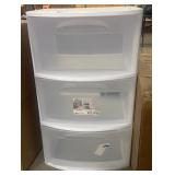 Sterilite Three Drawer Wide Cart with Clear Drawers
