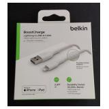 Belkin BoostCharge Braided USB-C to USB-A Cable (3.3ft) White 1 Count