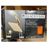 Glacier Bay 8" square shower head with handheld shower