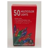 50 Multicolor Lights with Green Wire