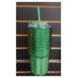 Festive Voice Green Studded Plastic Tumbler