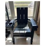 Set of 2 Black Plastic Patio Chairs