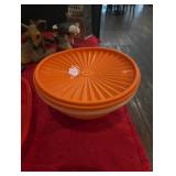Vintage orange Tupperware bowl