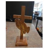 Wooden cross with Prayer hands
