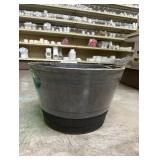 L&G Solutions 9 in. H X 14 in. W X 14 in. D X 14 in. D Polyresin Whiskey Barrel Planter Brown