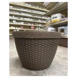 Classic Home & Garden 9.84 in. H X 13.78 in. D Plastic Jake - Teak Planter Brown