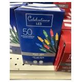 Celebrations Blue LED Mini Multicolored 50 ct String Christmas Lights 12 ft.