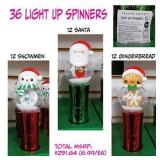 Lot of 36 Light Up Christmas Spinners