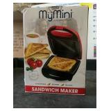 MyMini Sandwich Maker Grill, 520 watts, Red