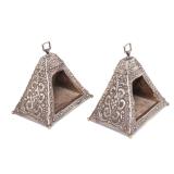 Lot 3 Massive Pair of Peruvian Silver Clad Stirrups, 18th c.