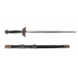 Lot 72 Chinese Jian Straight Sword with Scabbard