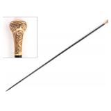 Lot 115 Gilt Silver Walking Stick