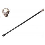 Lot 116 Silvered Finial Walking Stick