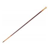 Lot 117 Vintage Wood Cane with Brass Handle & Base