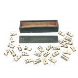 Lot 236 Antique Green Dye Cased Domino set