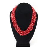 Lot 262 Stunning Bright Red Coral Layered Necklace